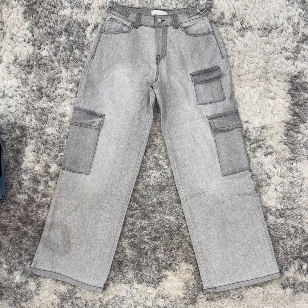 Gray Cargo Jeans